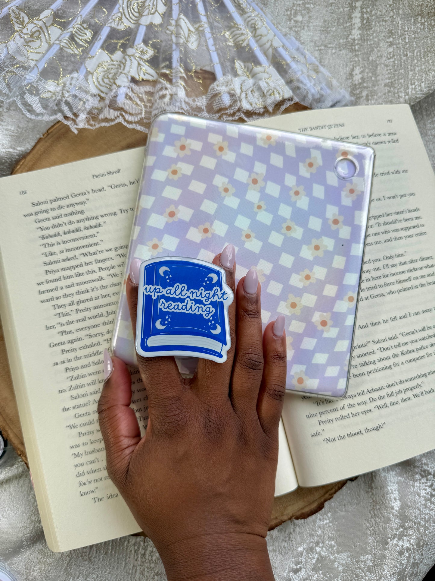 Up All Night Reading Magnetic Pop Grip for Kindle or Kobo eReaders