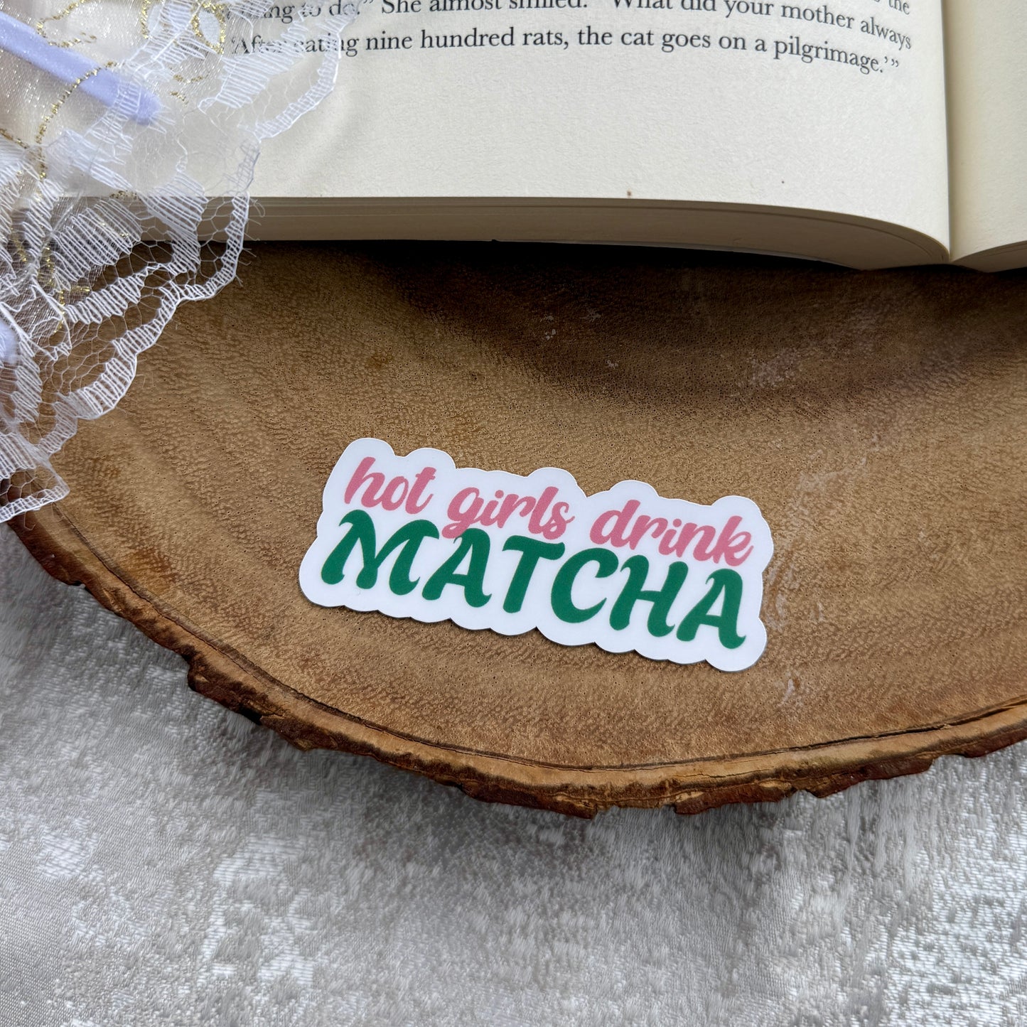 Hot Girls Drink Matcha Sticker