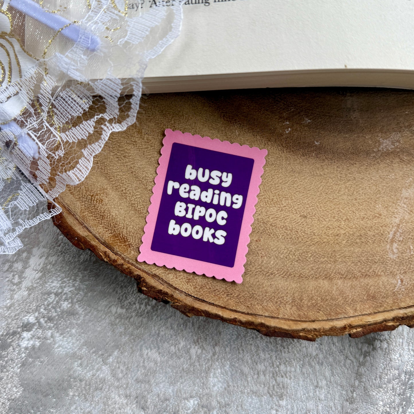 Busy Reading BIPOC Books Stamp Sticker