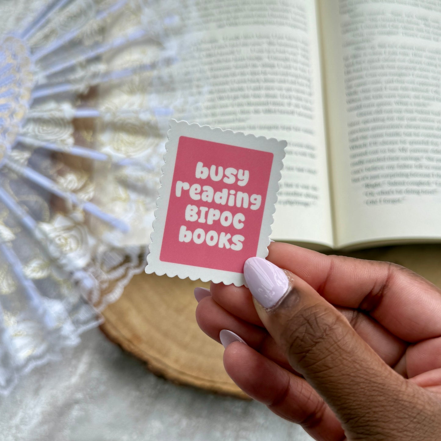 Busy Reading BIPOC Books Stamp Sticker