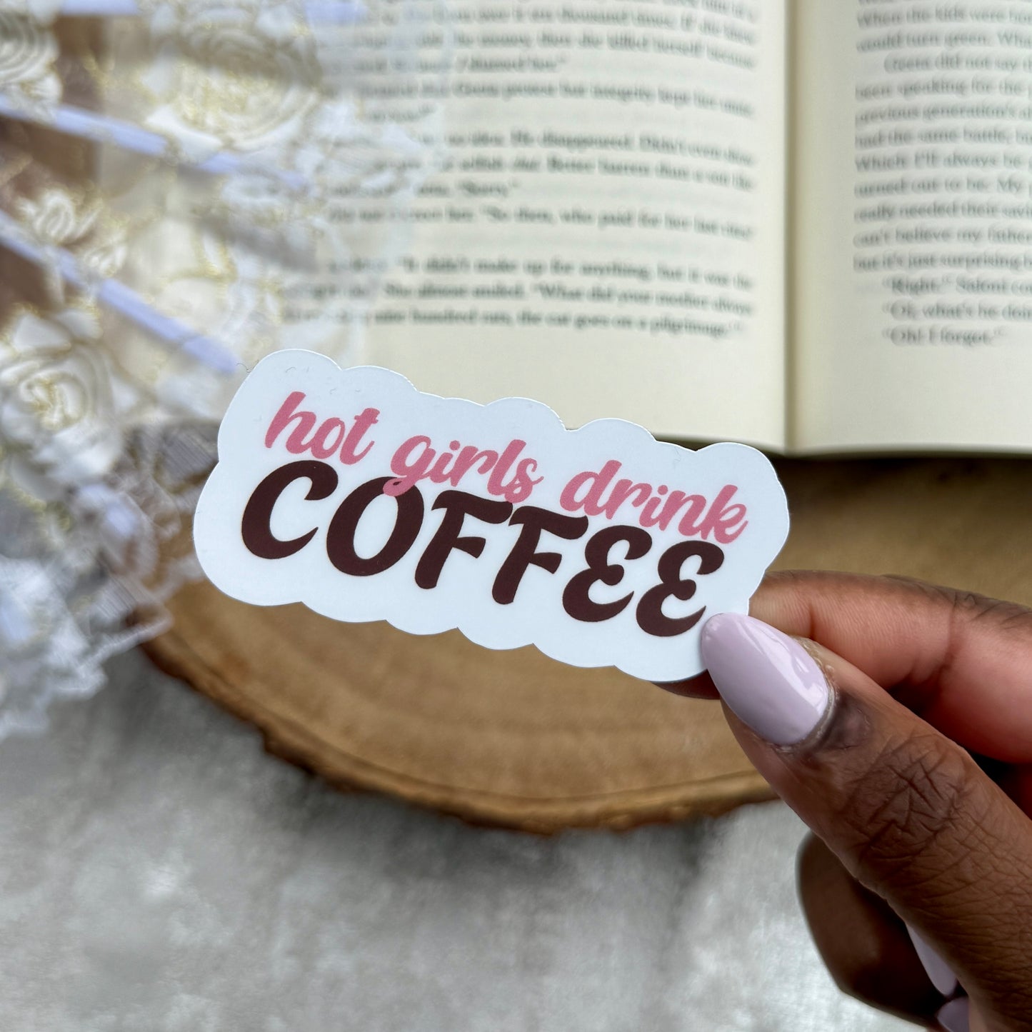 Hot Girls Drink Coffee Sticker