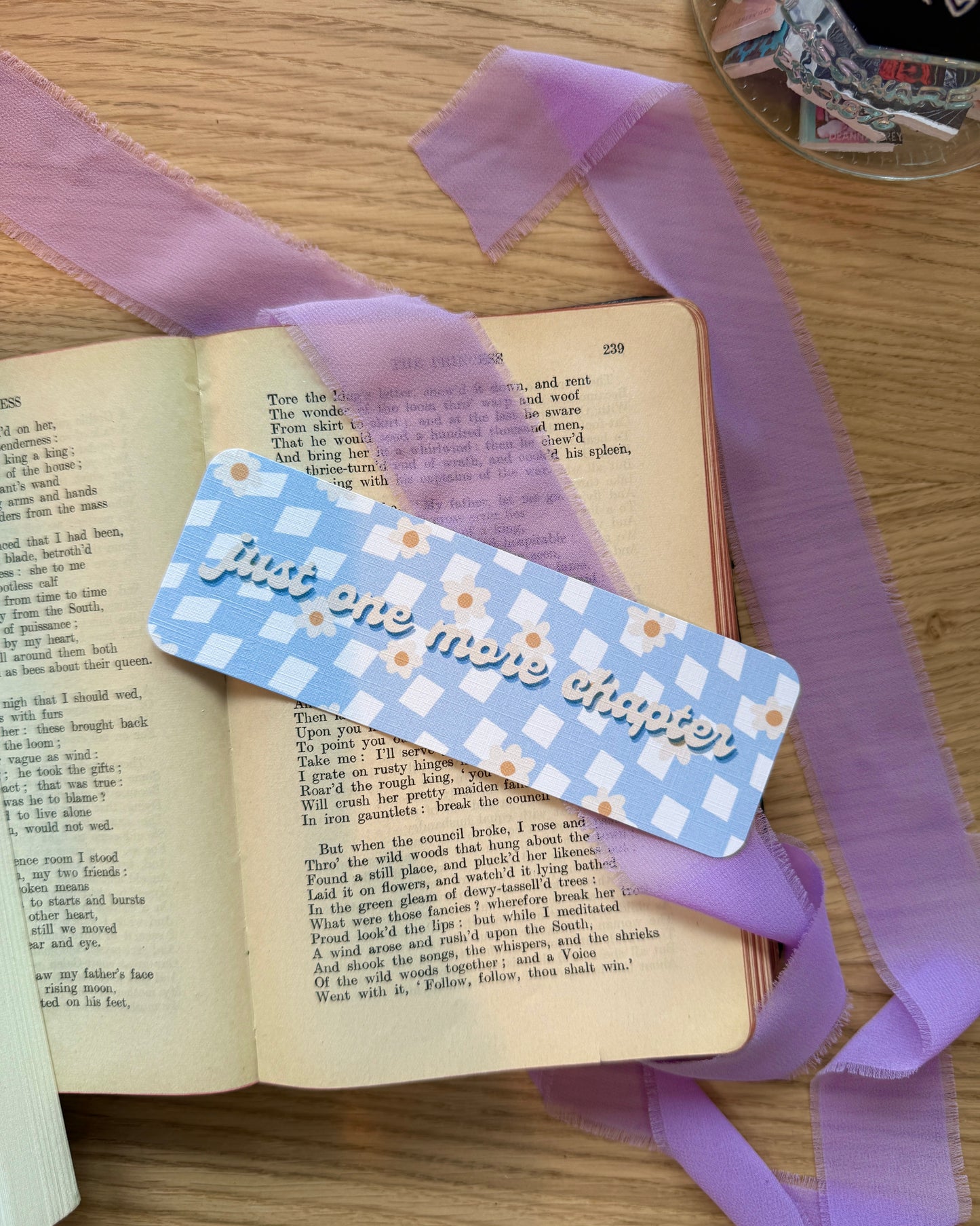 Just One More Chapter Spring Groovy Pattern Bookmark