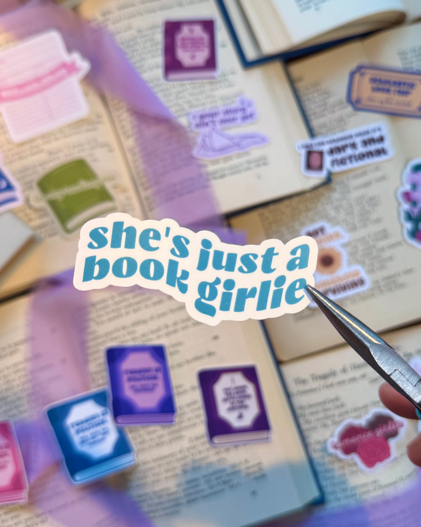 She's Just a Book Girlie Sticker