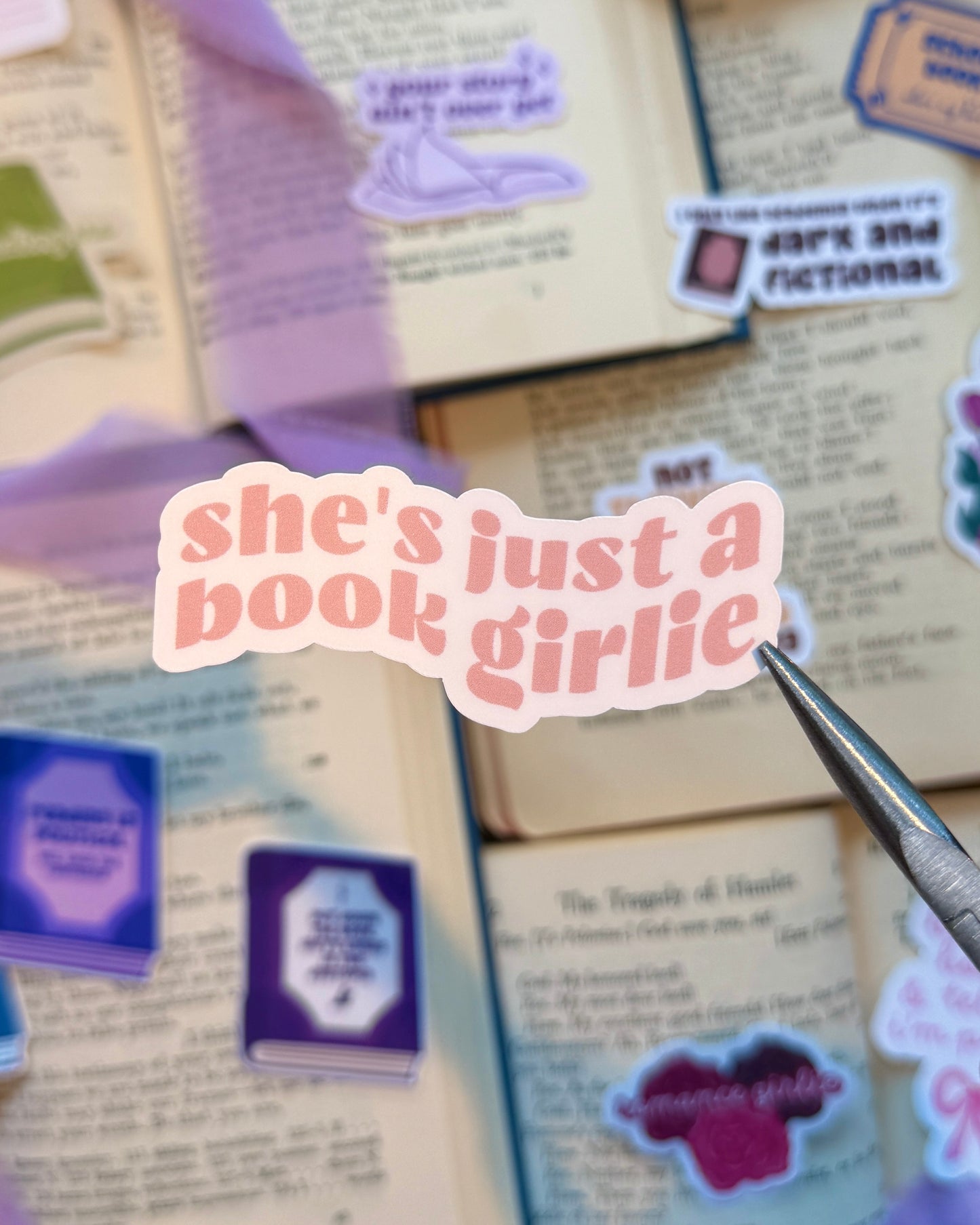 She's Just a Book Girlie Sticker