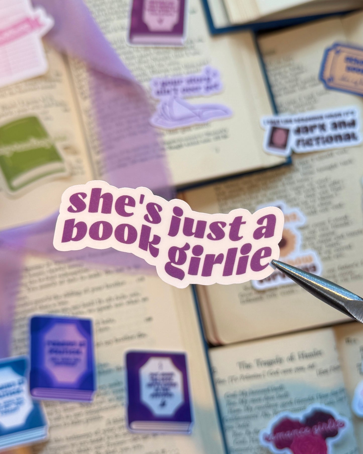She's Just a Book Girlie Sticker