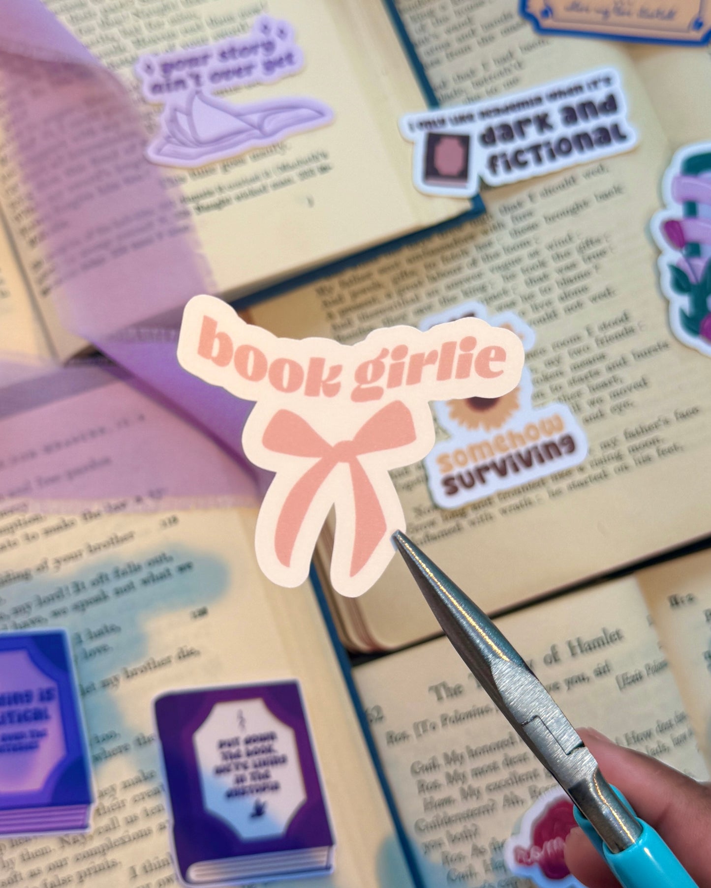 Book Girlie Bow Sticker