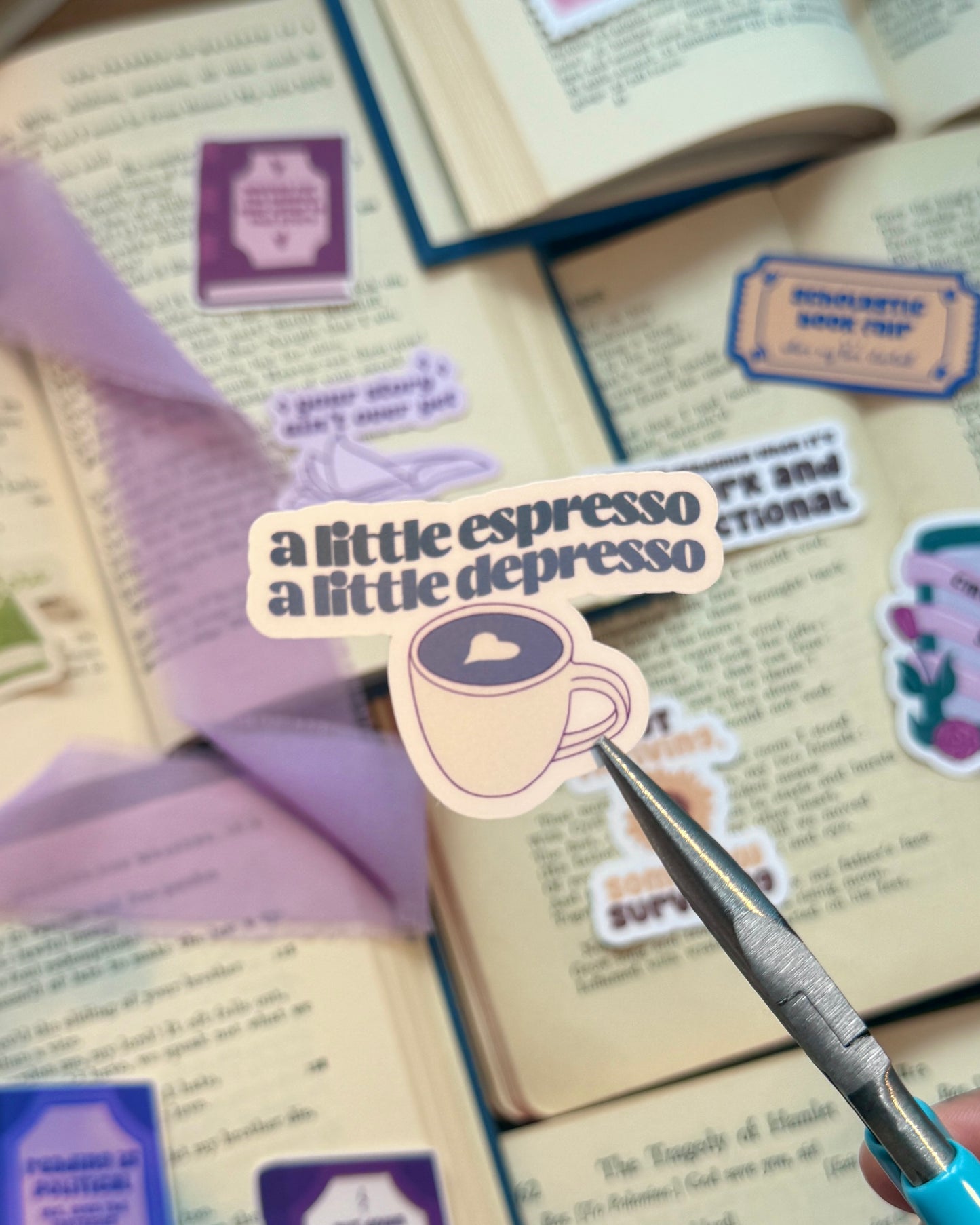A Little Espresso A Little Depresso Depression Coffee Lover Sticker