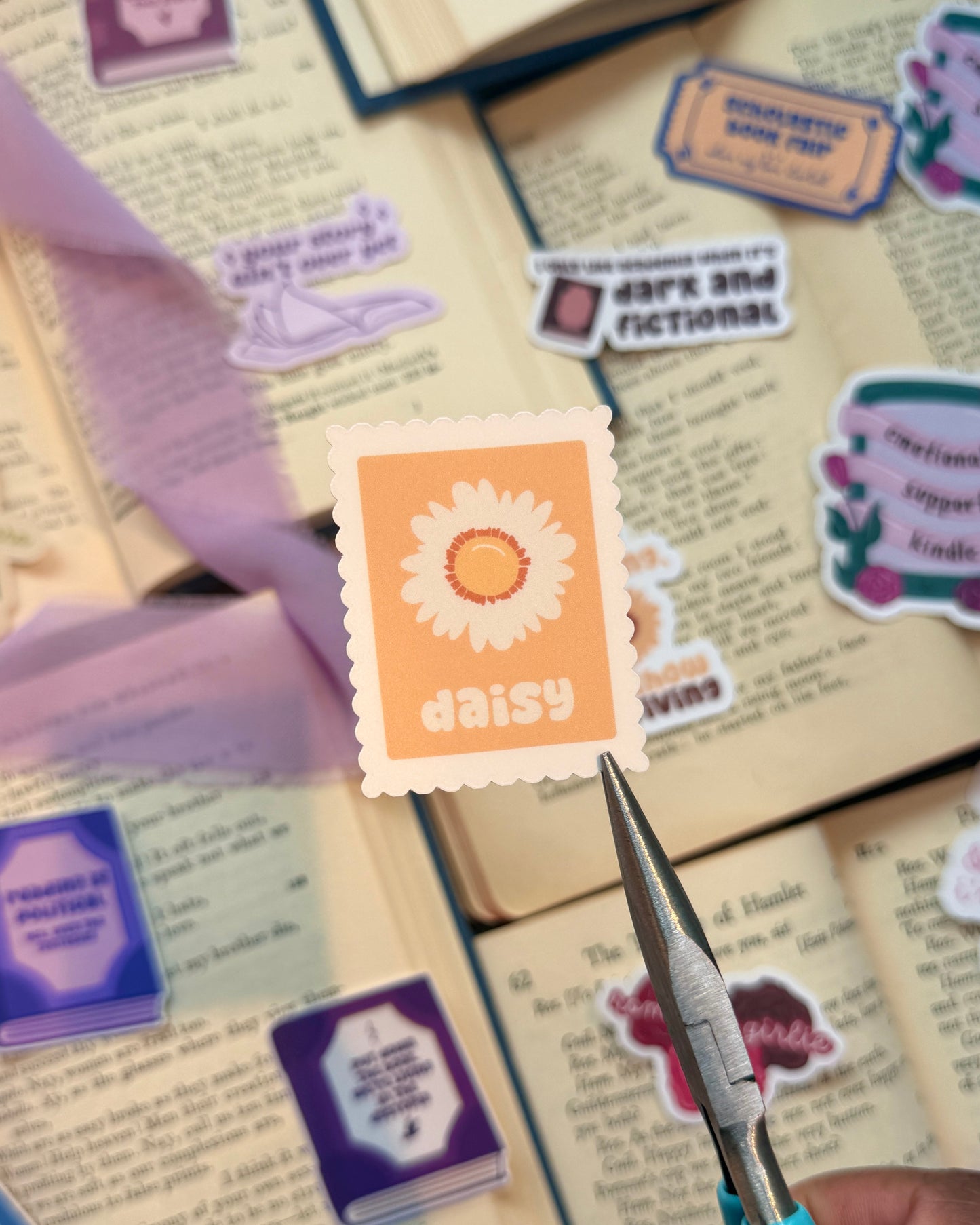 Spring Stamp Daisy Cherry Sticker