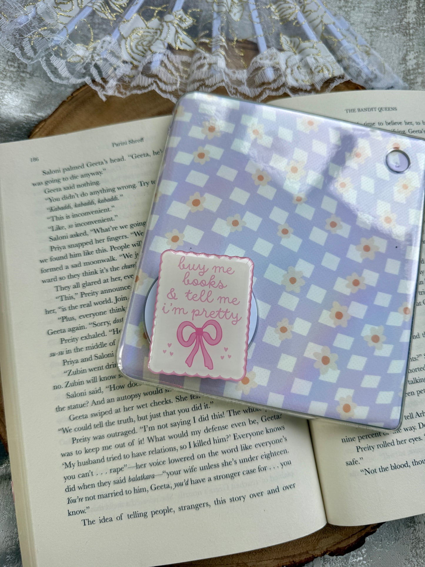 Buy Me Books and Tell Me I'm Pretty Magnetic Pop Grip for Kindle or Kobo eReaders