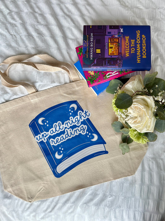 Up All Night Reading Tote Bag
