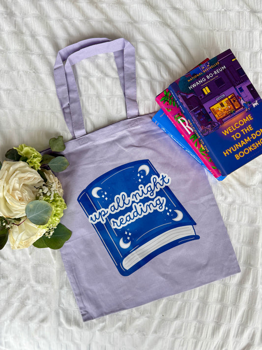 Up All Night Reading Tote Bag