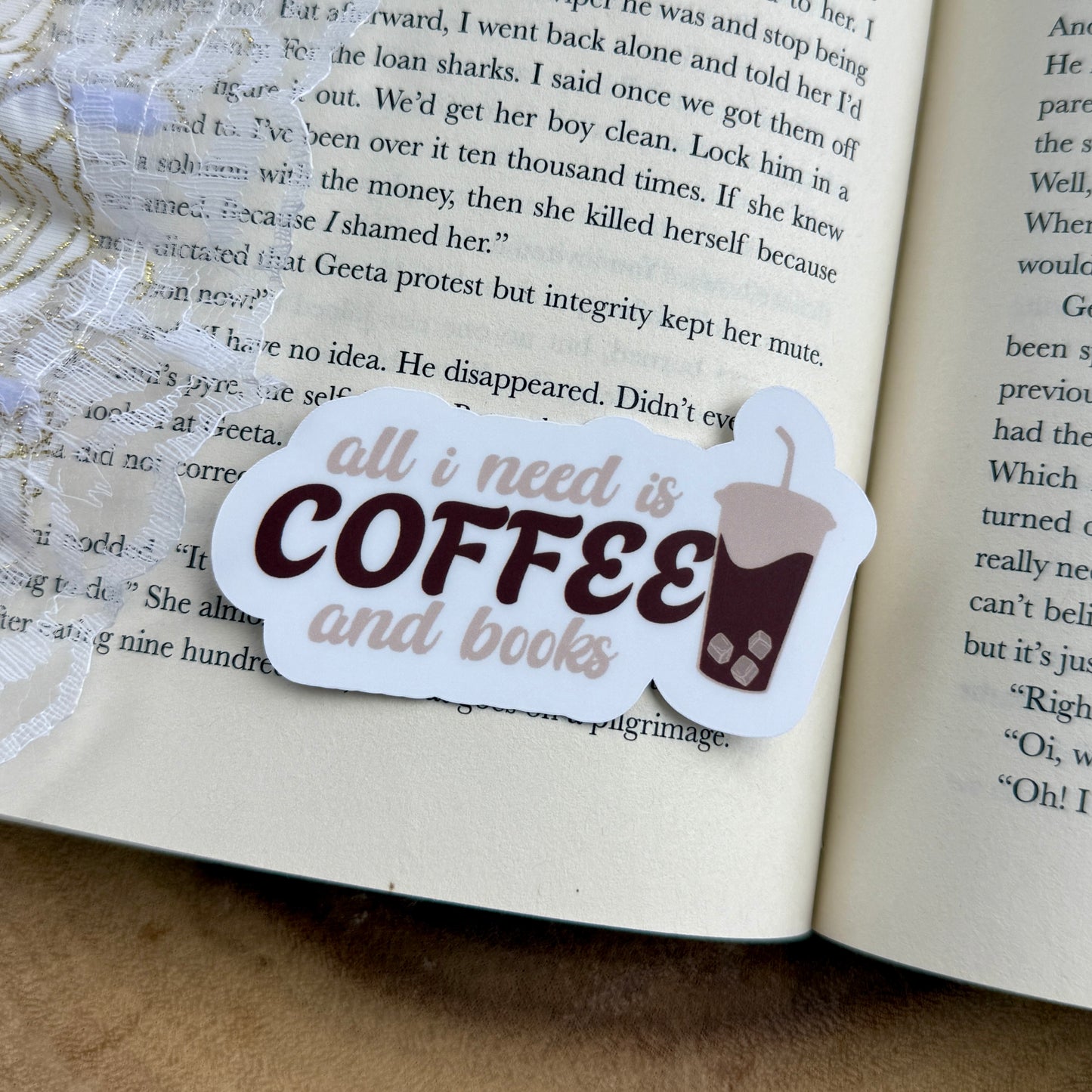 All I Need Is Coffee and Books Sticker