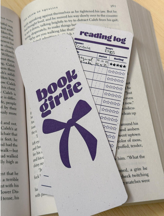 Reading Log Bookmark Book Girlie
