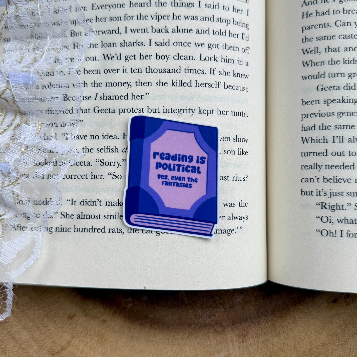Reading is Political Sticker [GAZA FUNDRAISER 🇵🇸]