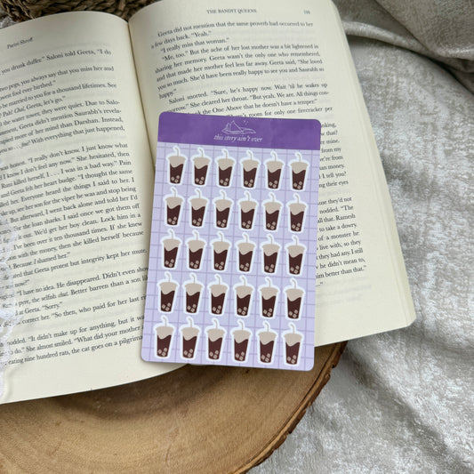 Iced Coffee Journaling Sticker Sheet