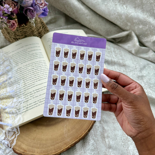 Iced Coffee Journaling Sticker Sheet