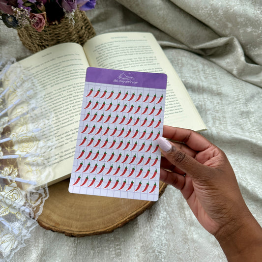 Spice Rating Romance Book Review Journaling Sticker Sheet