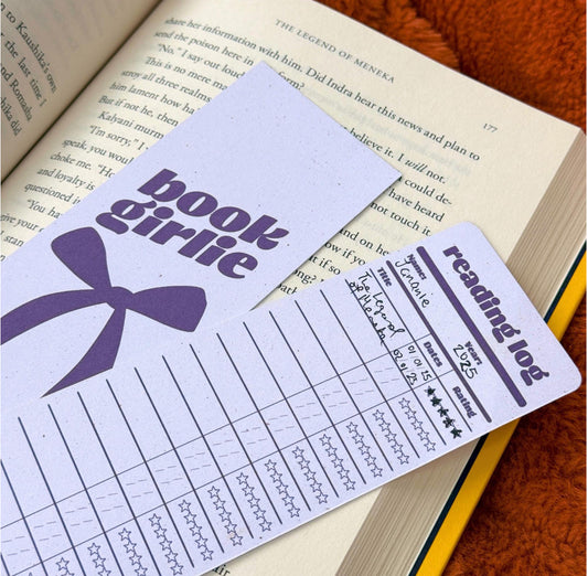 Reading Log Bookmark Book Girlie