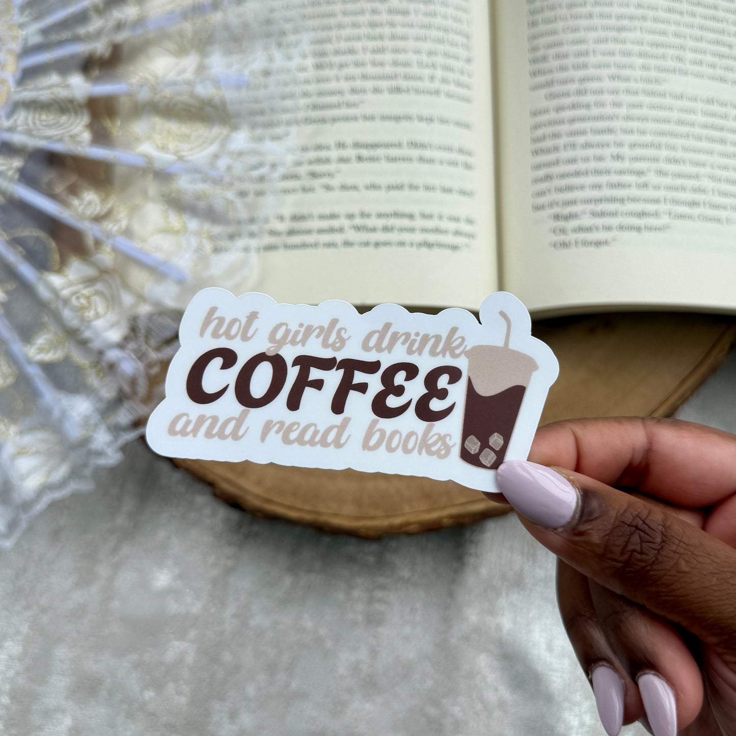 Hot Girls Drink Coffee and Read Books Sticker