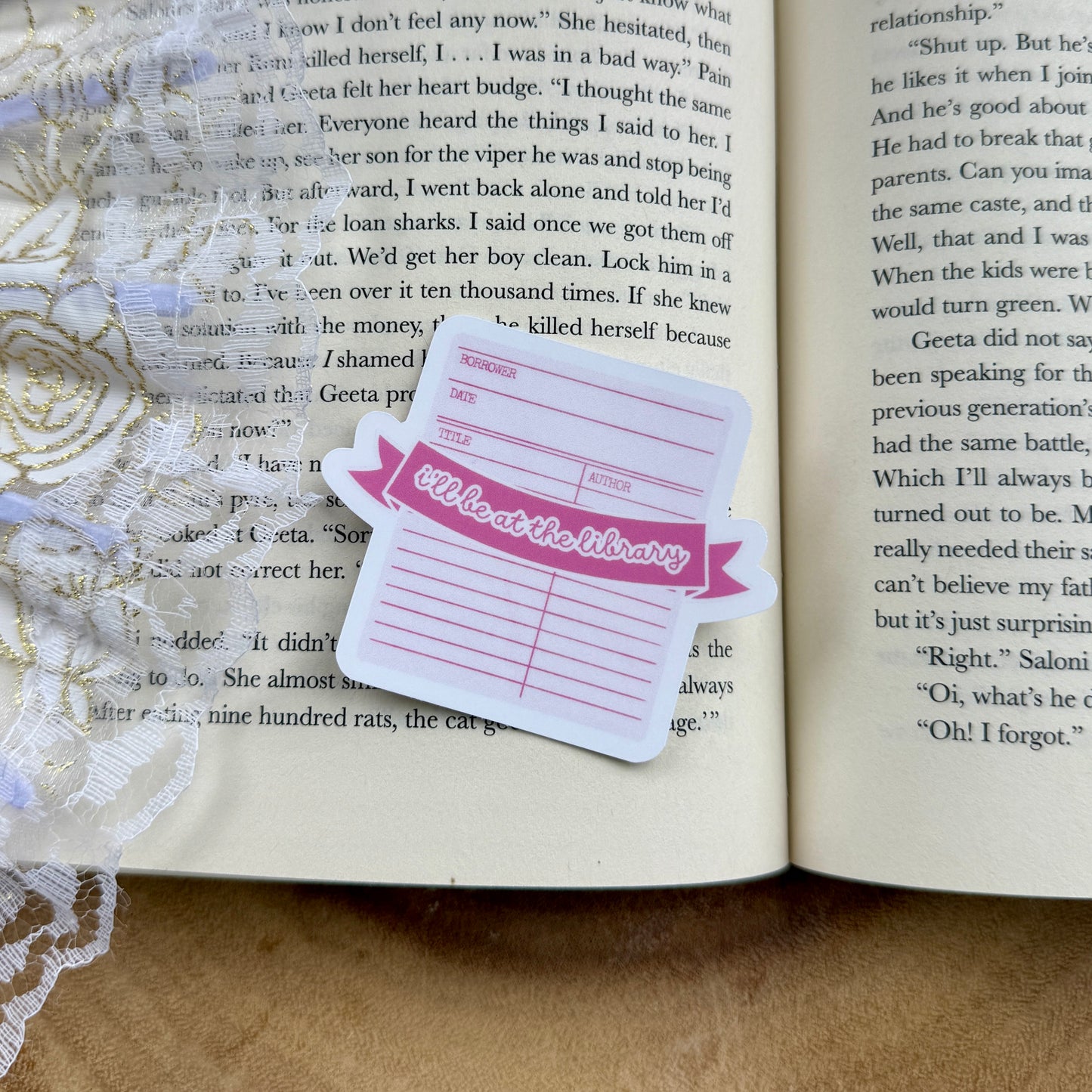 I'll Be At the Library Sticker