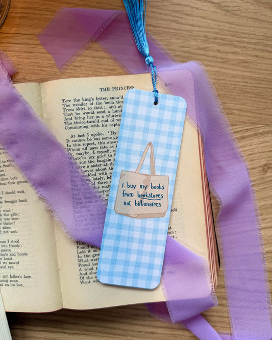 I Buy My Books from Bookstores Not Billionaires Indie Bookstore Bookmark