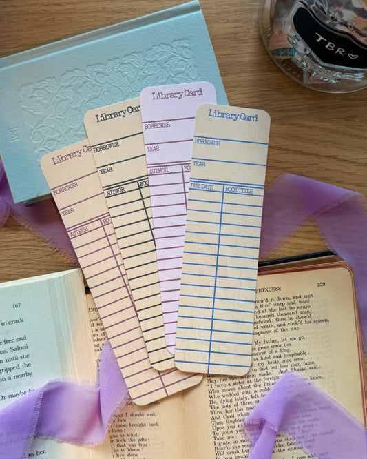 Vintage Library Card Reading Log Bookmark
