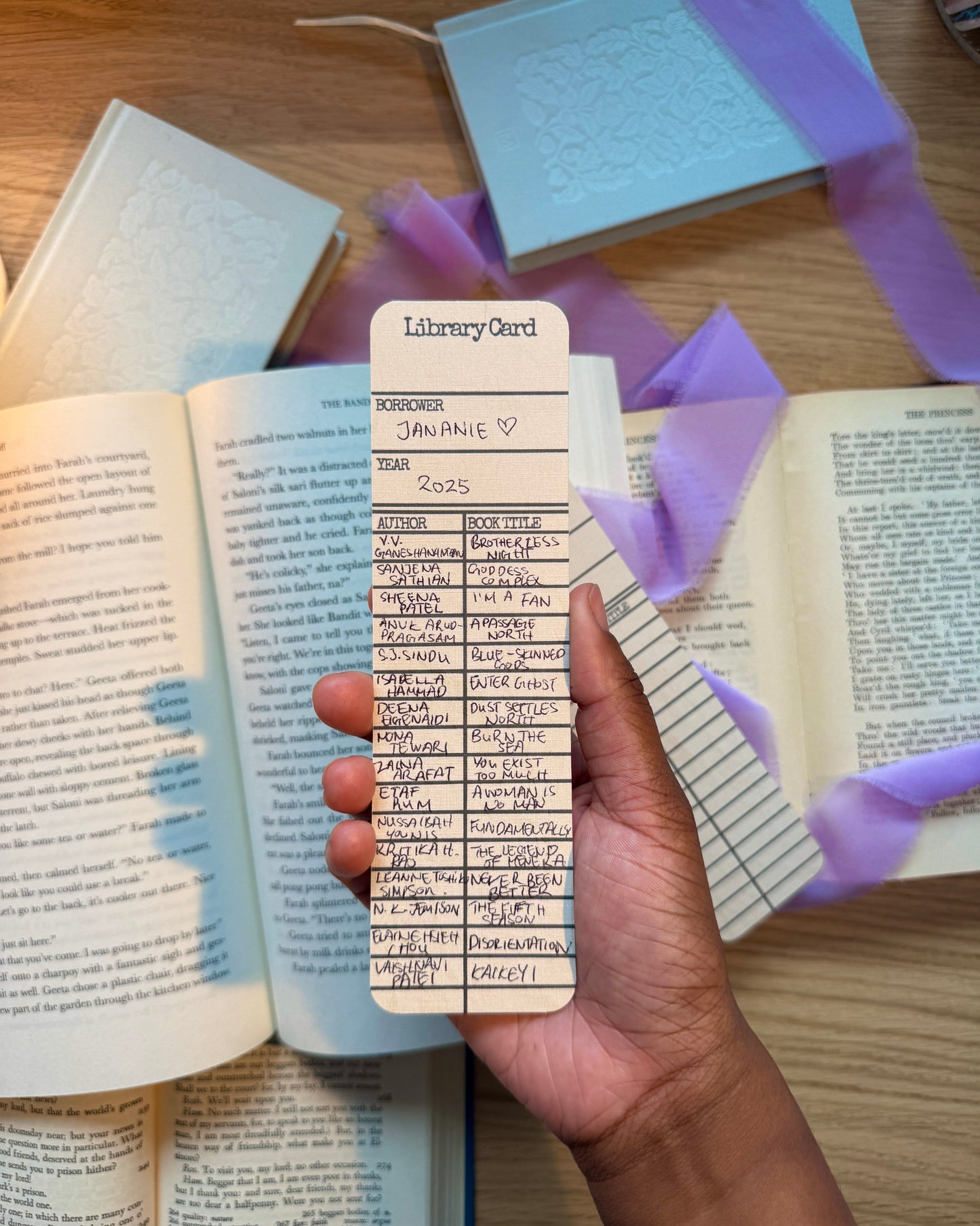 Vintage Library Card Reading Log Bookmark