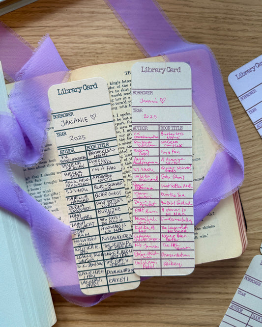 Vintage Library Card Reading Log Bookmark