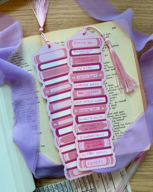 Book Stack Reading Log & Favourites Bookmark