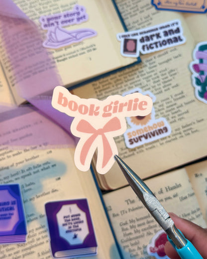 Book Girlie Bow Sticker