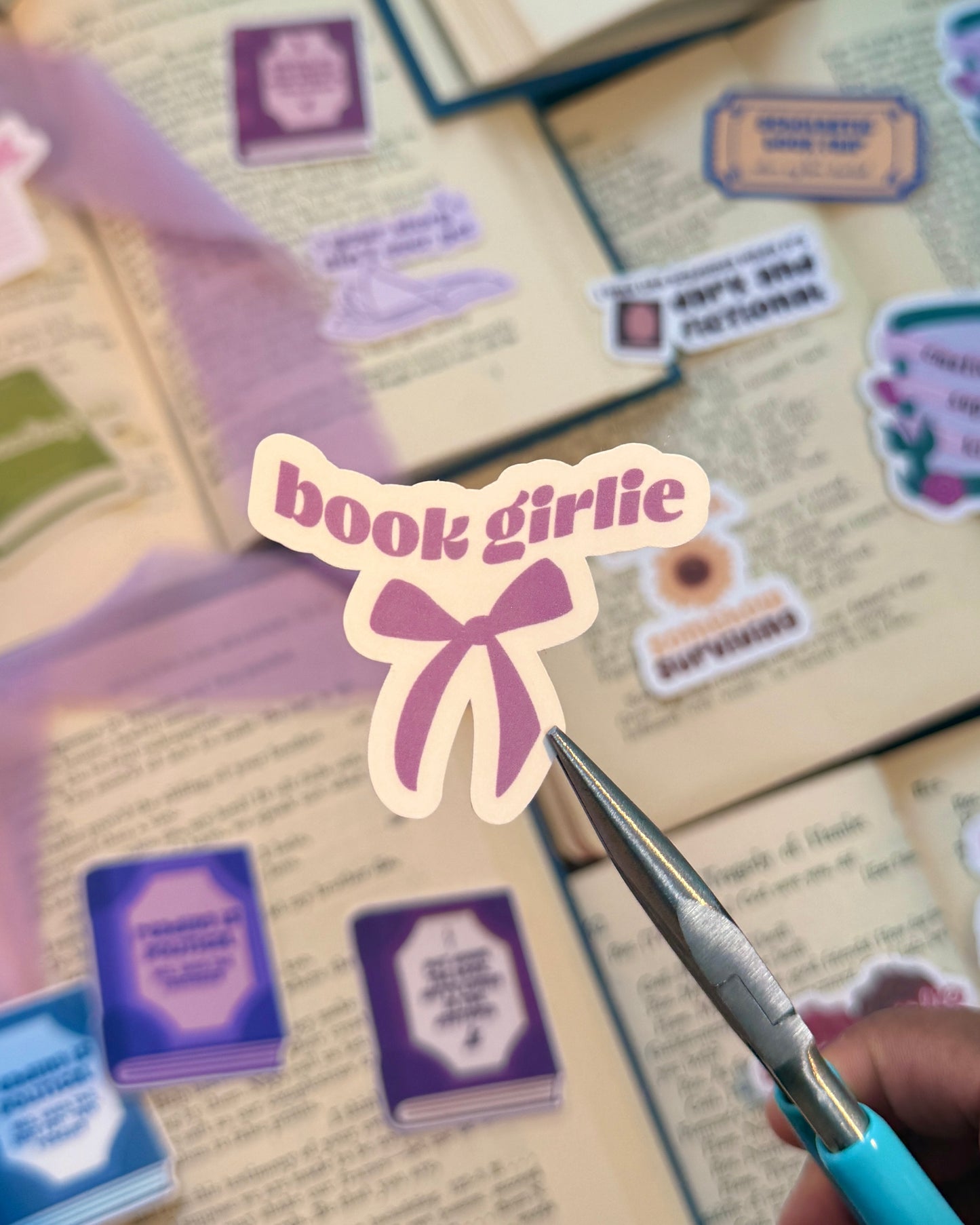 Book Girlie Bow Sticker